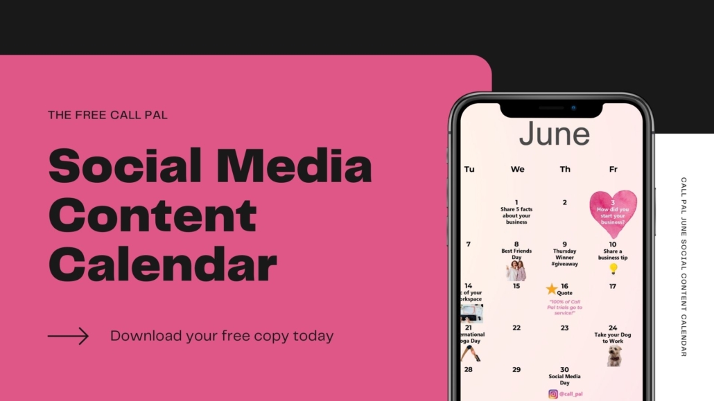 Call PAl June Social Content Calendar