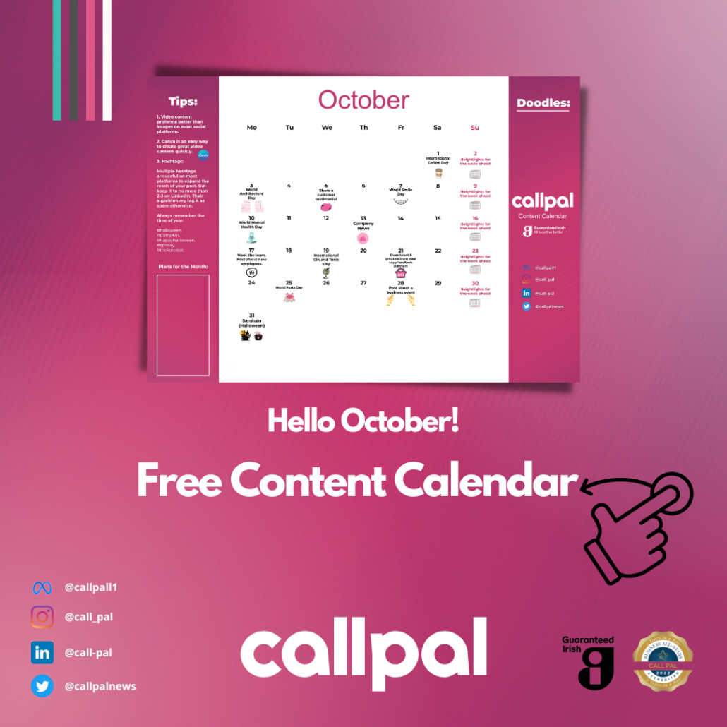 FREE OCTOBER CONTENT CALENDAR