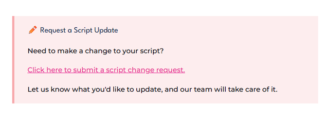 Script change request section